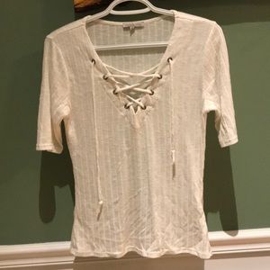 Ladies Lace Up Top. Medium.